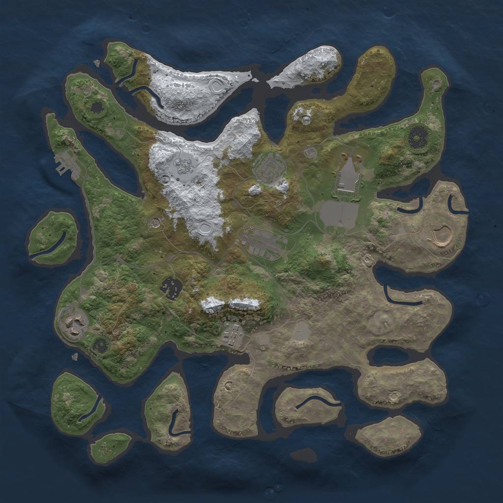 Rust Map: Procedural Map, Size: 3500, Seed: 4901235, 15 Monuments