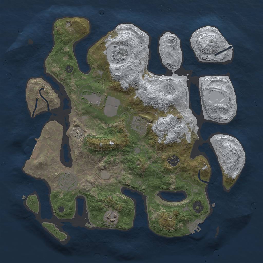 Rust Map: Procedural Map, Size: 3500, Seed: 5347921, 16 Monuments
