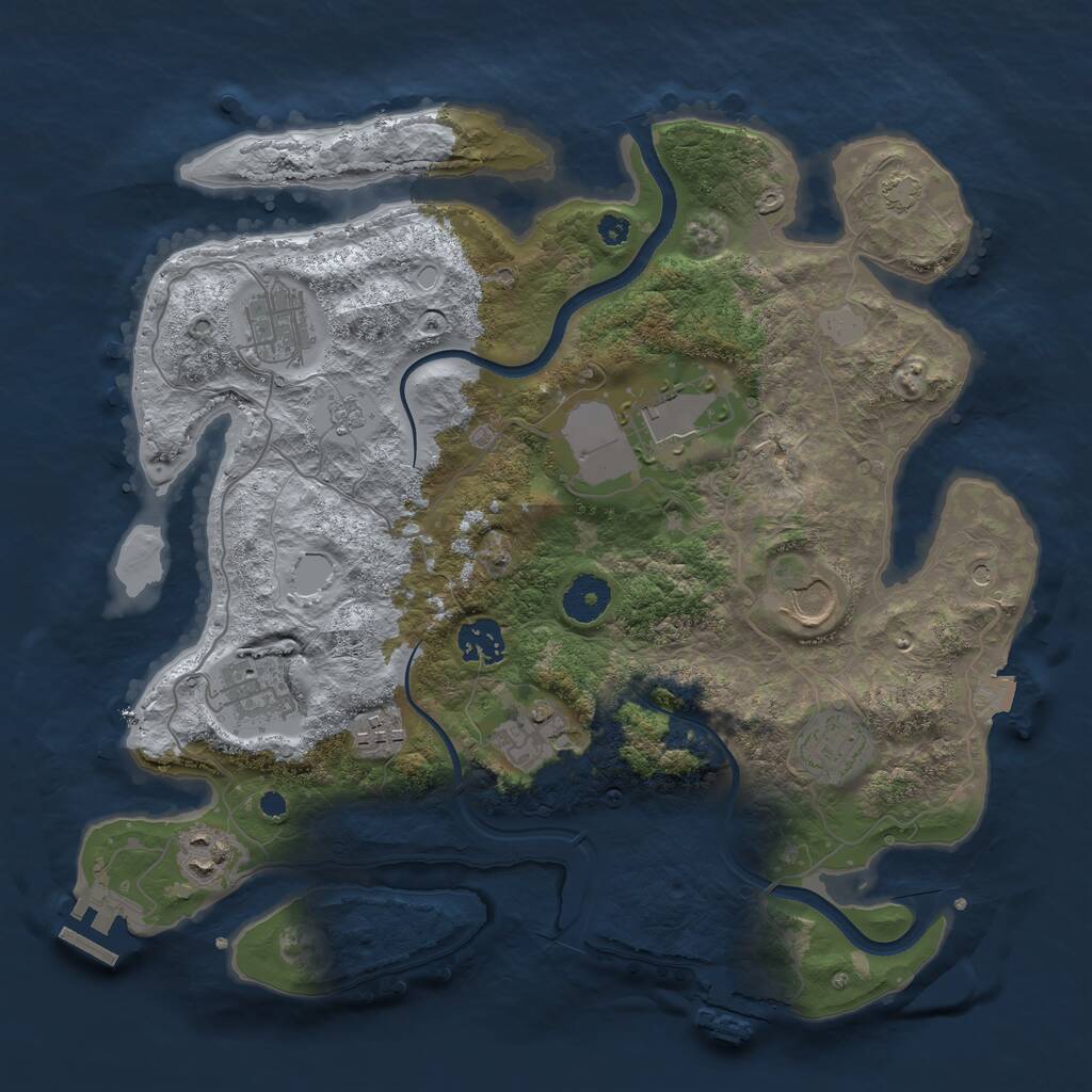 Rust Map: Procedural Map, Size: 3500, Seed: 5752015, 15 Monuments