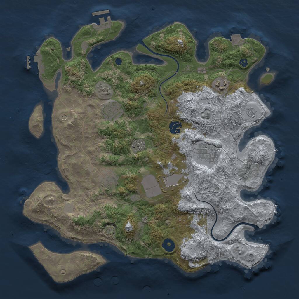 Rust Map: Procedural Map, Size: 3500, Seed: 1403532, 13 Monuments