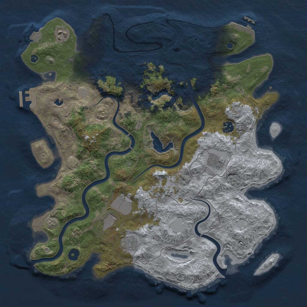 Rust Map: Procedural Map, Size: 4000, Seed: 1797172, 13 Monuments