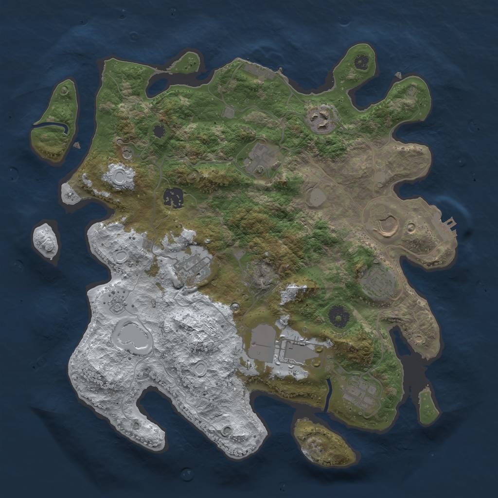 Rust Map: Procedural Map, Size: 3500, Seed: 5112619, 17 Monuments