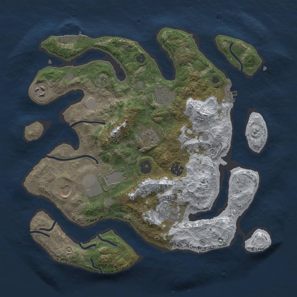 Rust Map: Procedural Map, Size: 3500, Seed: 752015, 16 Monuments