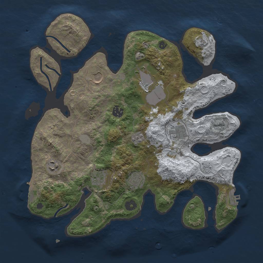 Rust Map: Procedural Map, Size: 3500, Seed: 4437313, 16 Monuments