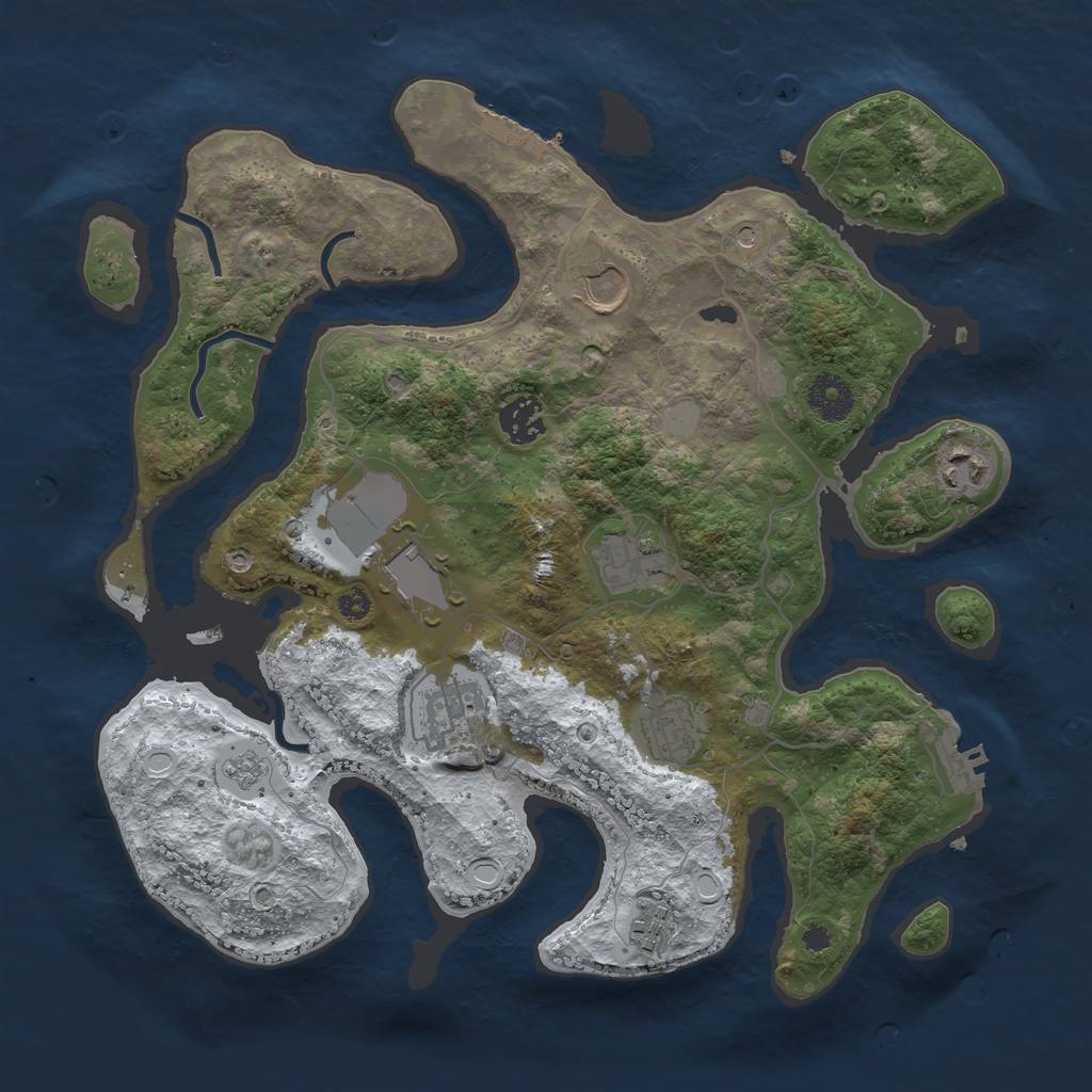 Rust Map: Procedural Map, Size: 3500, Seed: 5119180, 17 Monuments