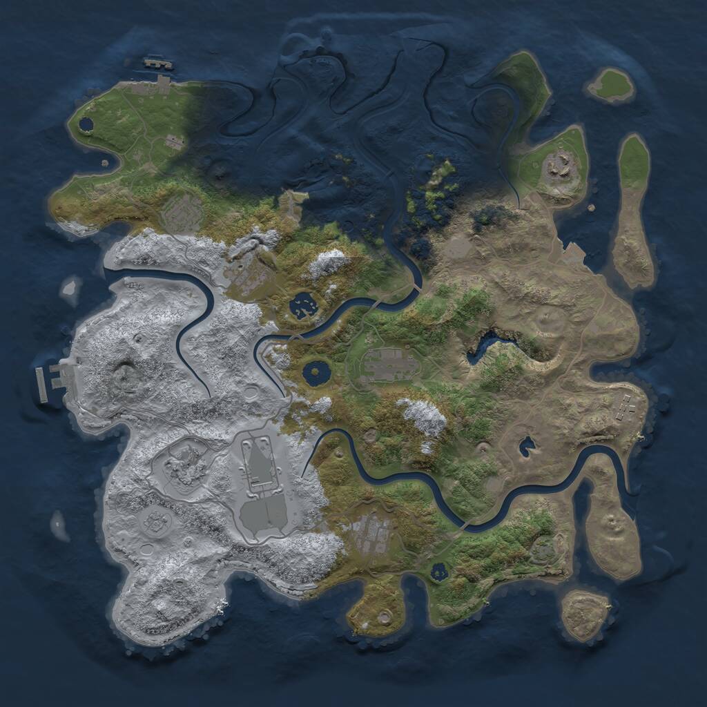 Rust Map: Procedural Map, Size: 4000, Seed: 4523857, 15 Monuments