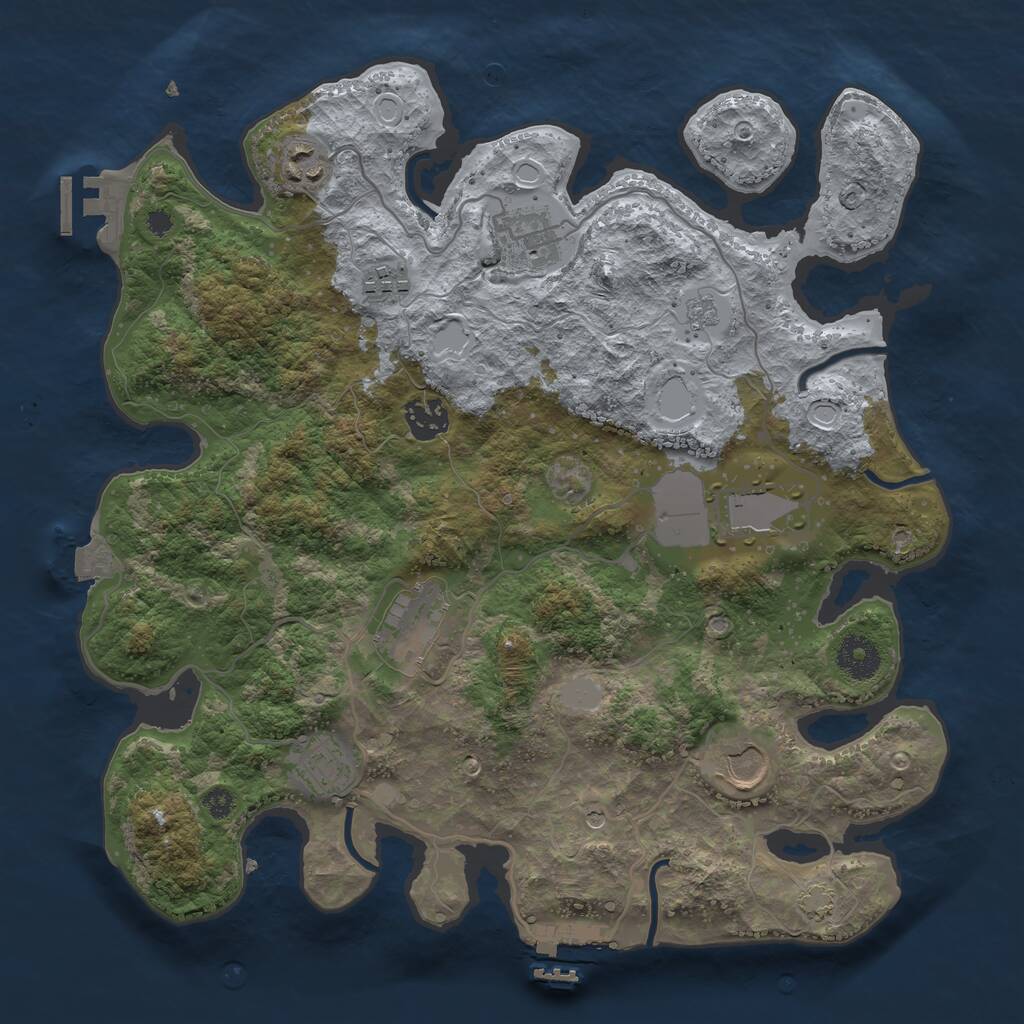 Rust Map: Procedural Map, Size: 3500, Seed: 76730, 14 Monuments