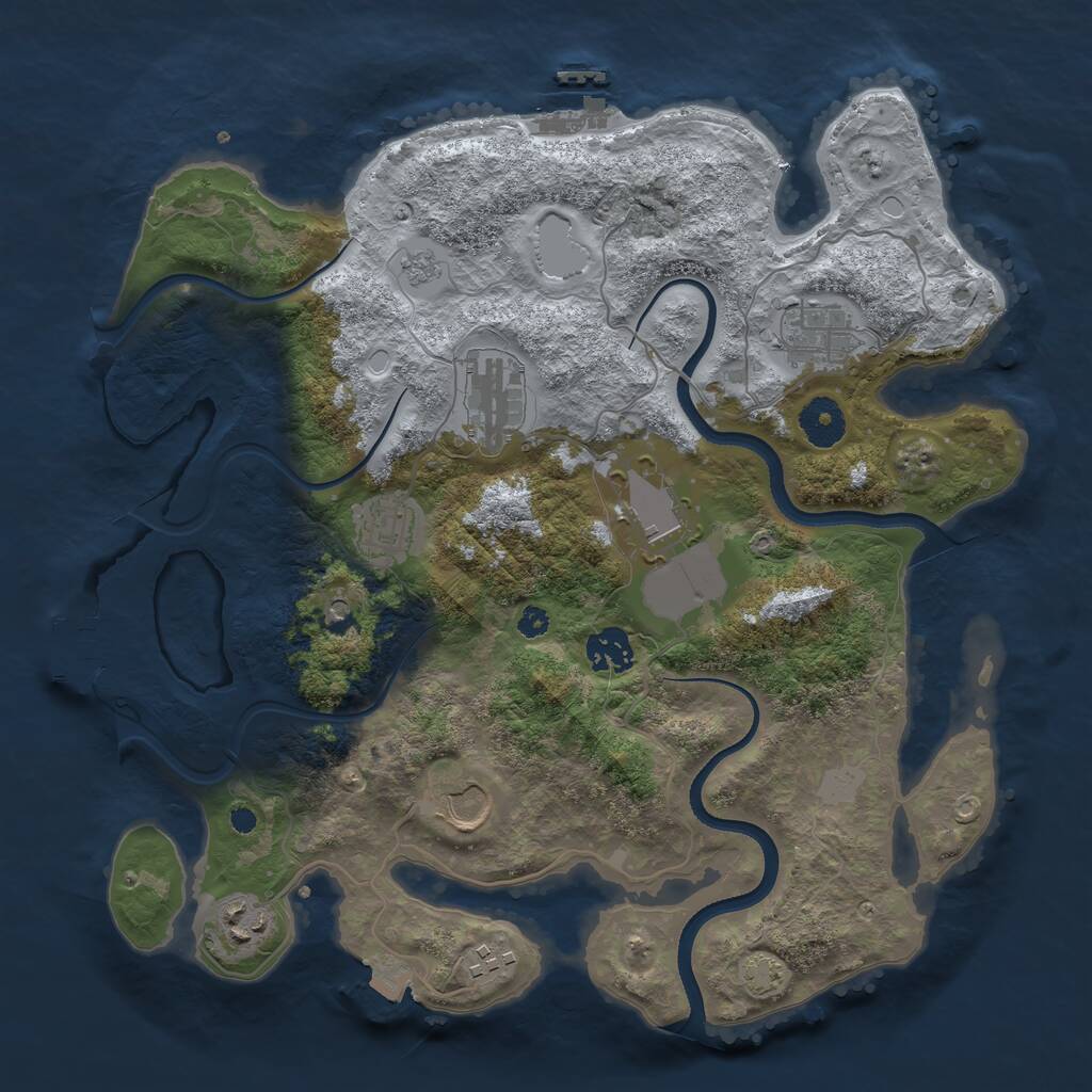Rust Map: Procedural Map, Size: 3500, Seed: 6404741, 14 Monuments