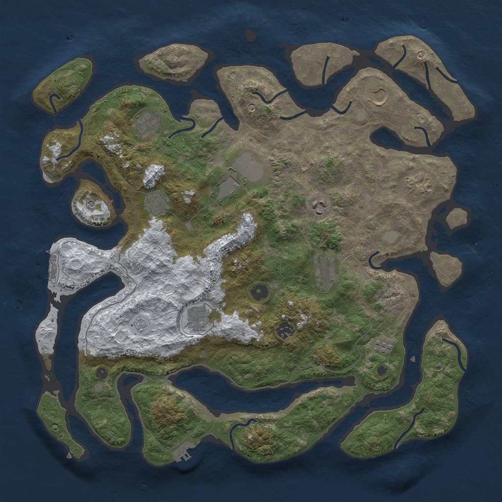 Rust Map: Procedural Map, Size: 4500, Seed: 6745, 19 Monuments