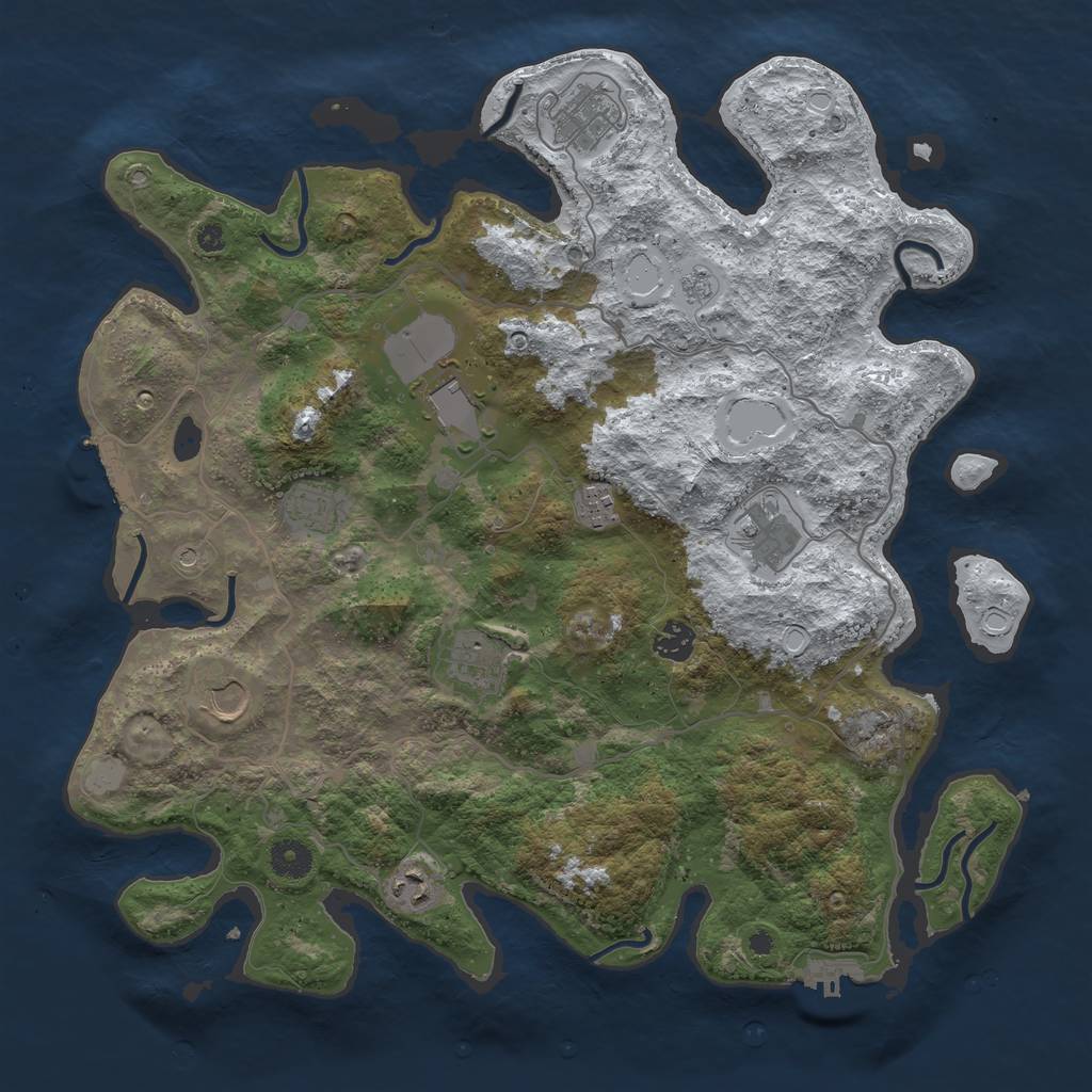 Rust Map: Procedural Map, Size: 4000, Seed: 5896055, 18 Monuments