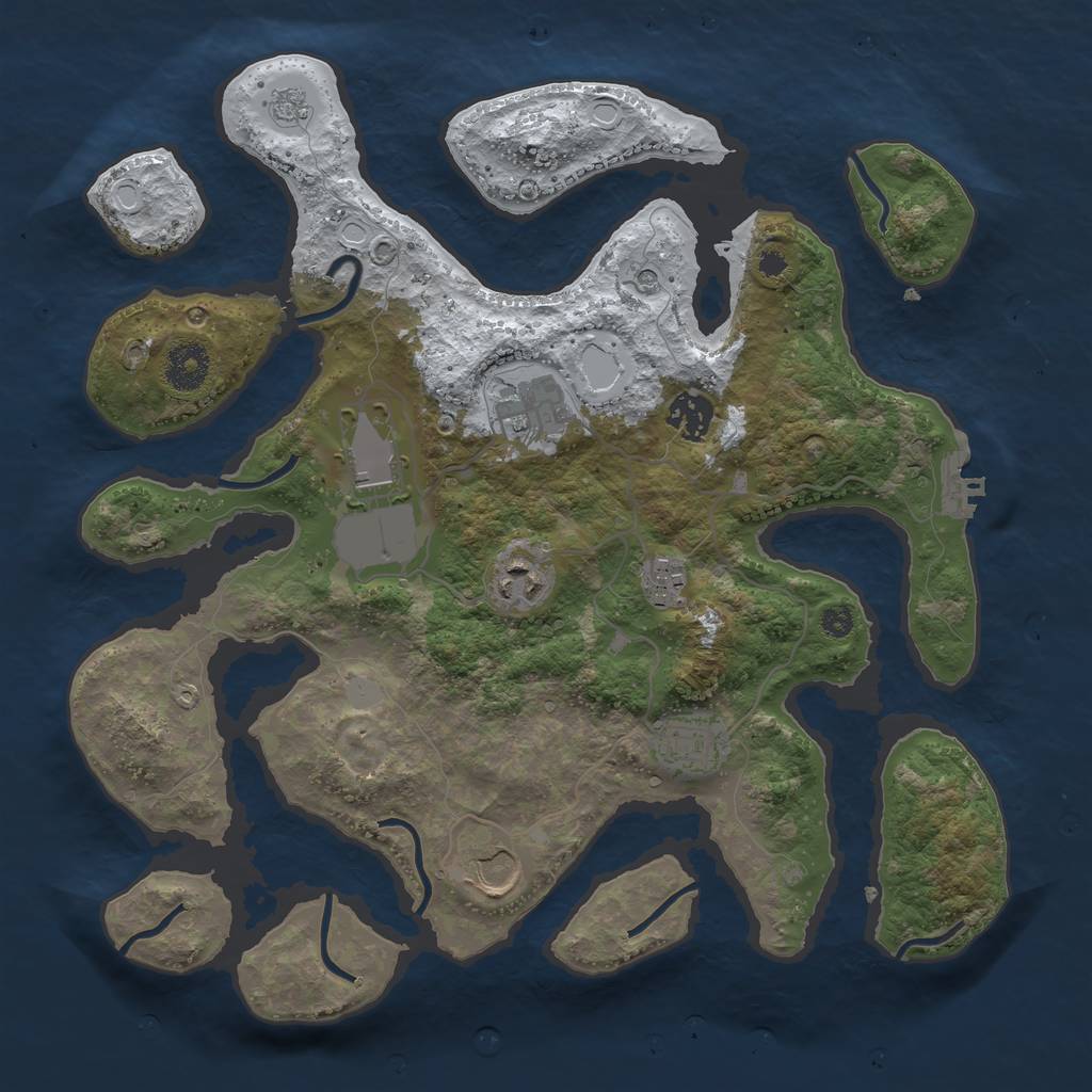 Rust Map: Procedural Map, Size: 3500, Seed: 6236232, 15 Monuments
