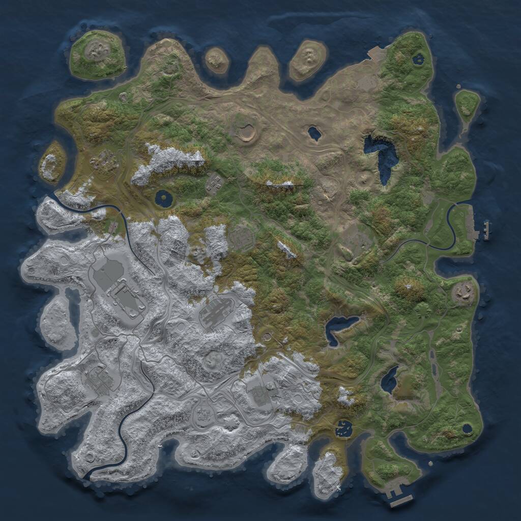 Rust Map: Procedural Map, Size: 4500, Seed: 894241616, 17 Monuments