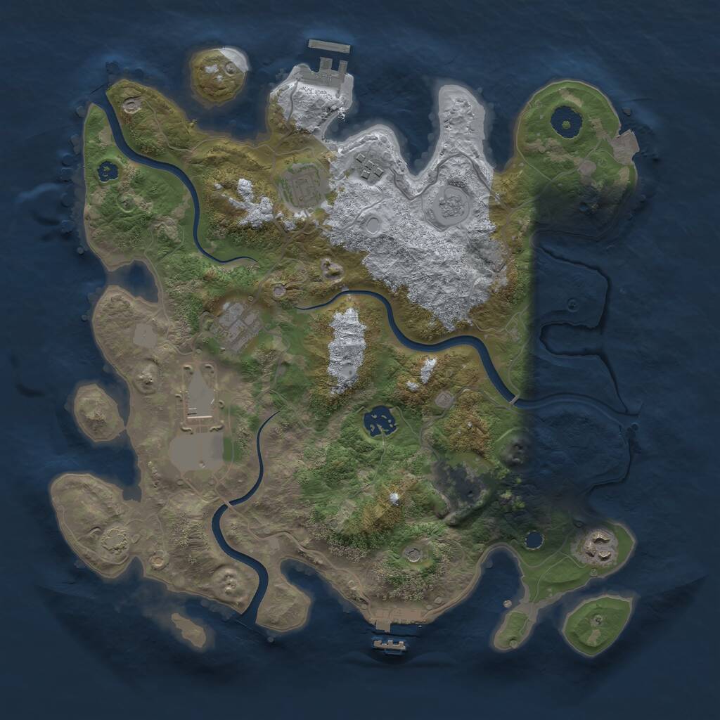 Rust Map: Procedural Map, Size: 3500, Seed: 6274077, 13 Monuments
