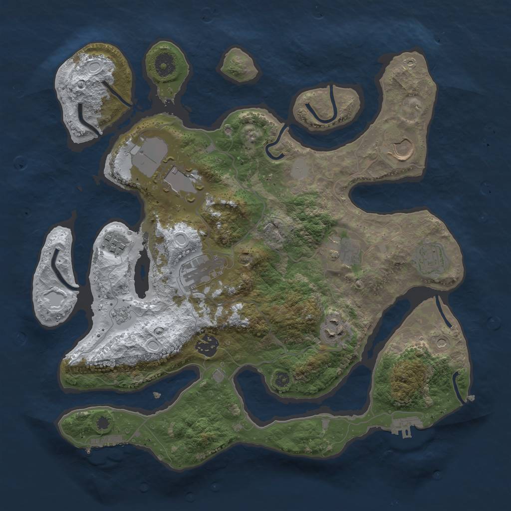 Rust Map: Procedural Map, Size: 3500, Seed: 1432121, 17 Monuments