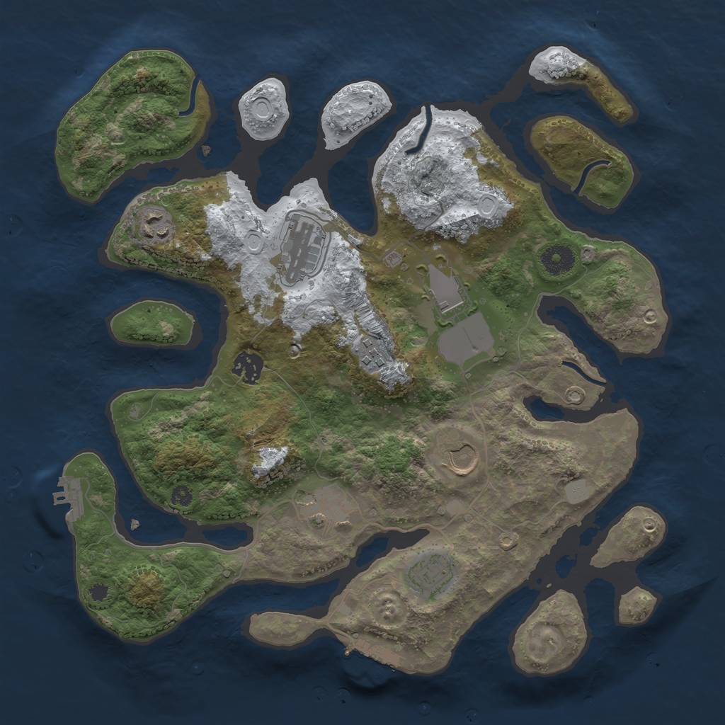 Rust Map: Procedural Map, Size: 3500, Seed: 5268560, 15 Monuments