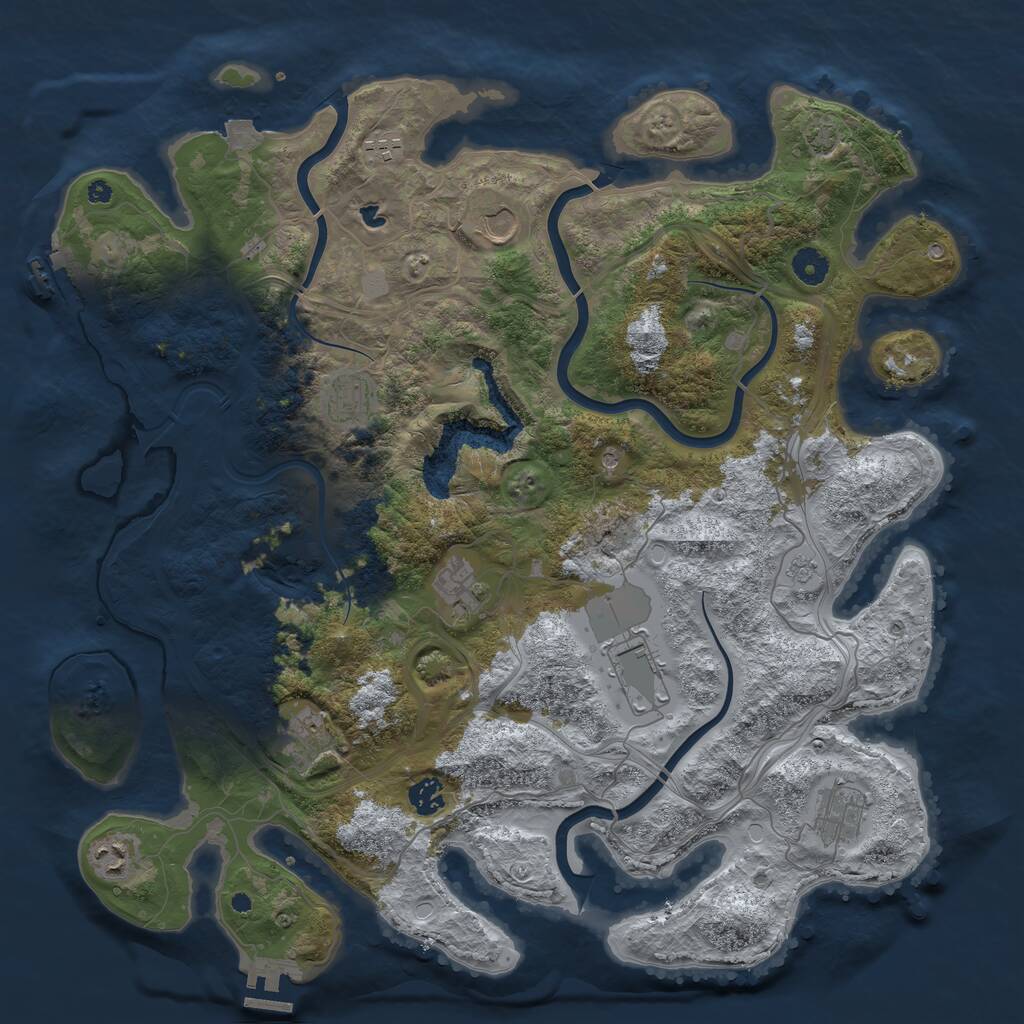 Rust Map: Procedural Map, Size: 4250, Seed: 2616407, 15 Monuments