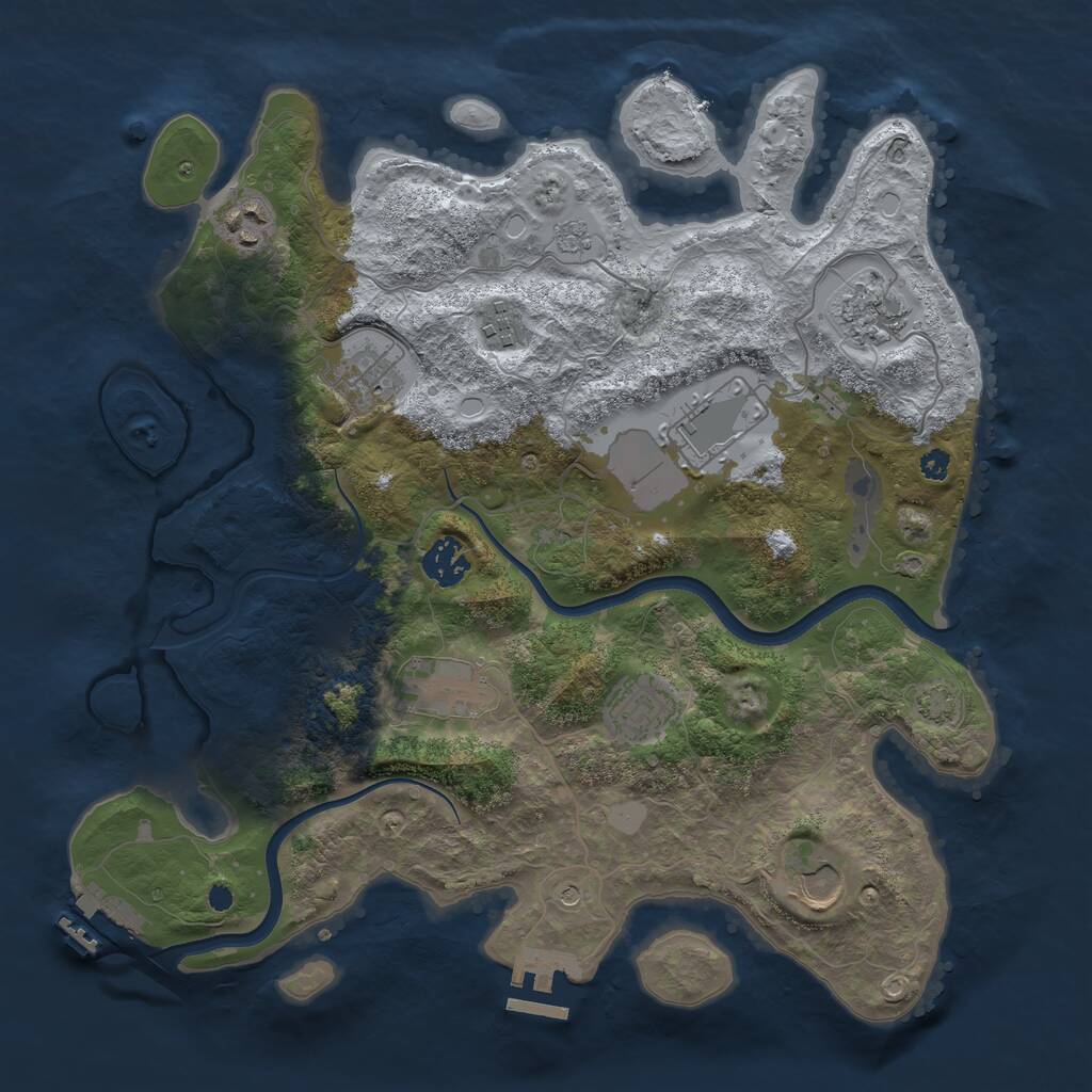 Rust Map: Procedural Map, Size: 3550, Seed: 560762, 15 Monuments