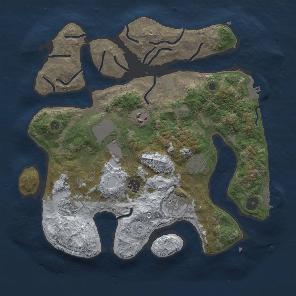 Rust Map: Procedural Map, Size: 3500, Seed: 3558229, 14 Monuments