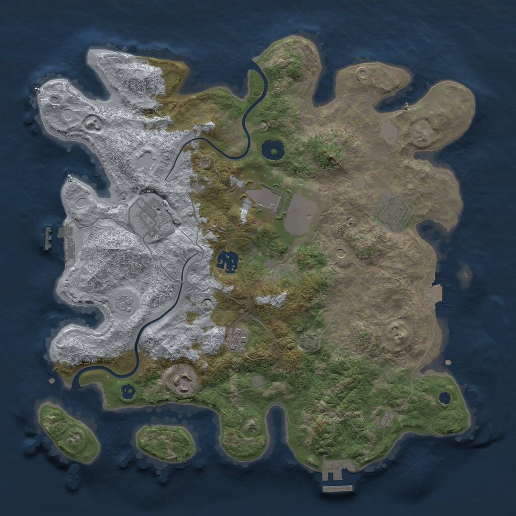 Rust Map: Procedural Map, Size: 3500, Seed: 1803100, 12 Monuments