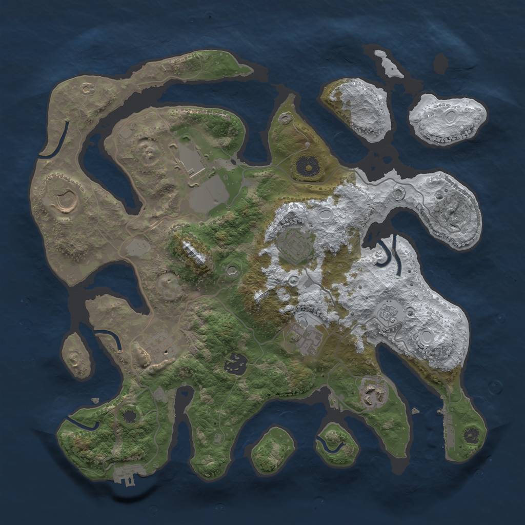 Rust Map: Procedural Map, Size: 3500, Seed: 4270886, 16 Monuments