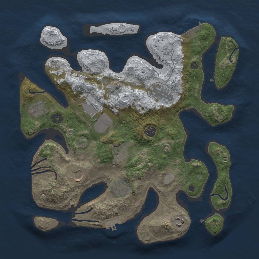 Rust Map: Procedural Map, Size: 3500, Seed: 2256979, 16 Monuments