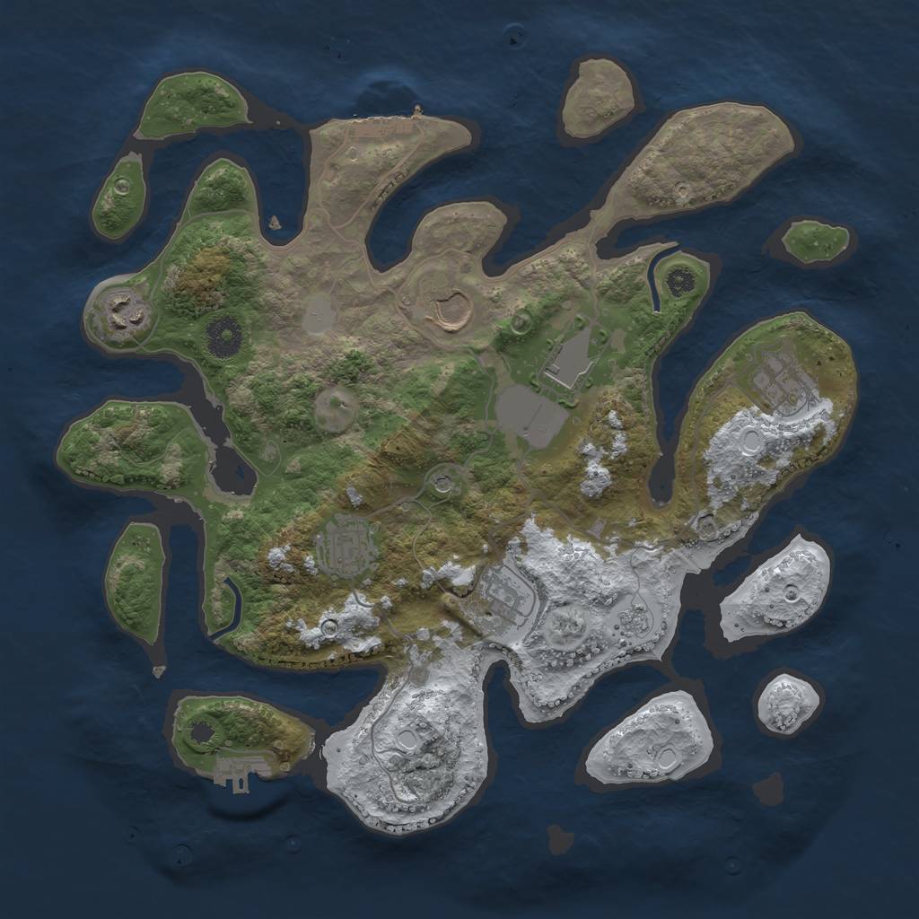 Rust Map: Procedural Map, Size: 3500, Seed: 202112, 15 Monuments