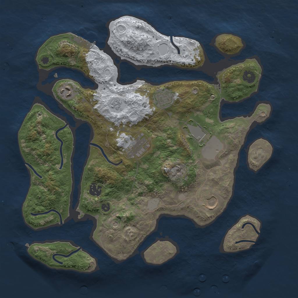 Rust Map: Procedural Map, Size: 3500, Seed: 313950, 14 Monuments