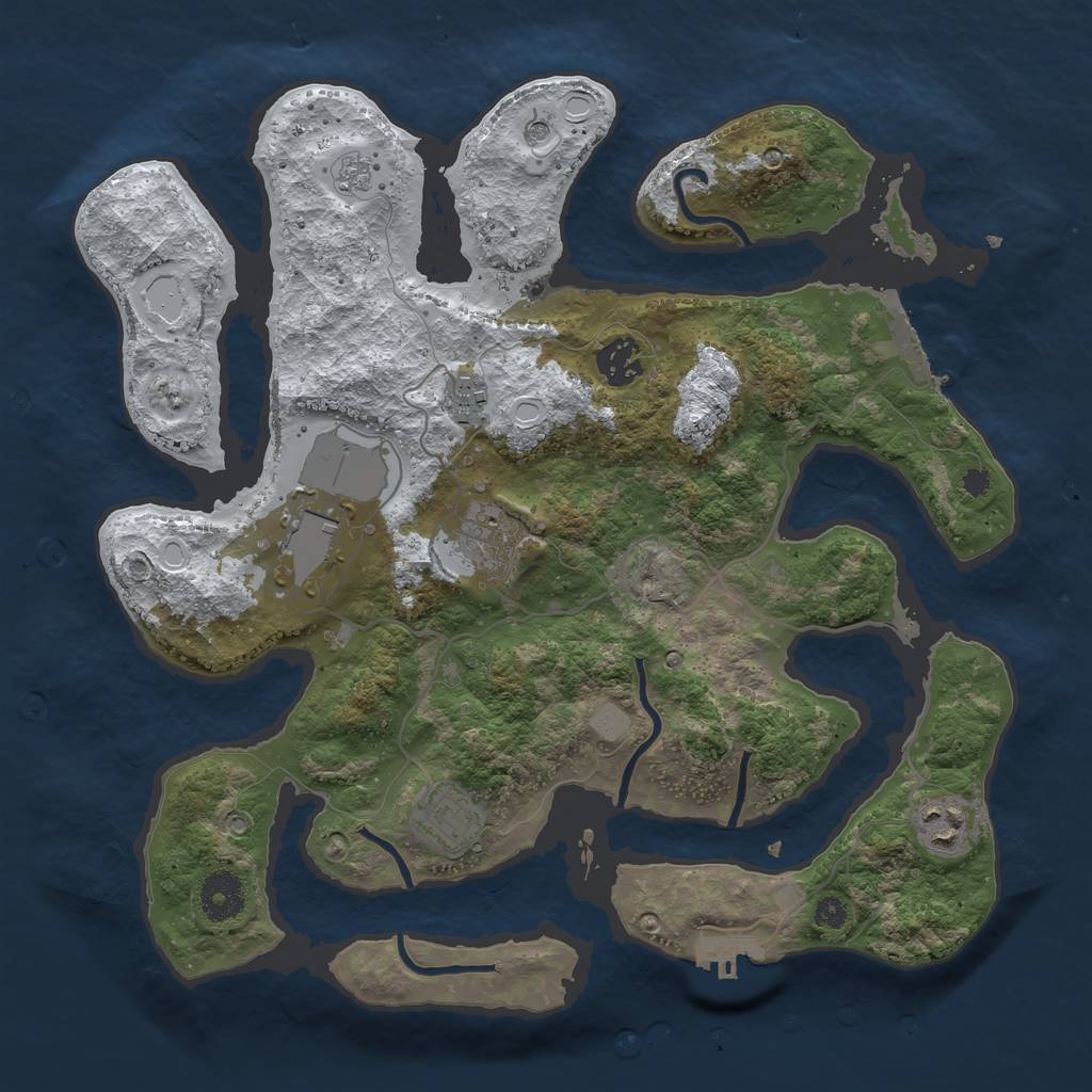 Rust Map: Procedural Map, Size: 3500, Seed: 5841840, 15 Monuments
