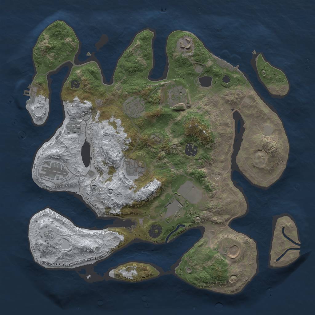 Rust Map: Procedural Map, Size: 3550, Seed: 991331, 18 Monuments