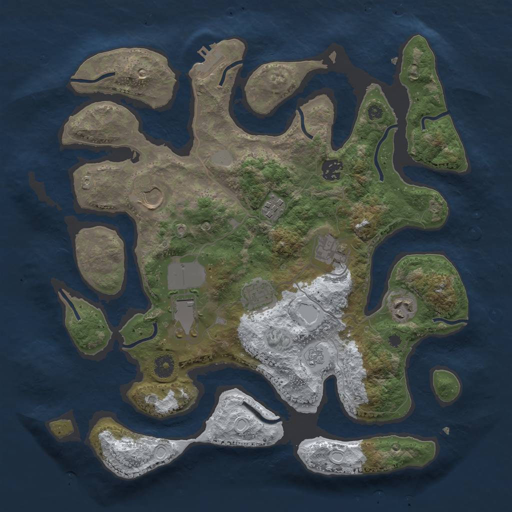 Rust Map: Procedural Map, Size: 3500, Seed: 1867, 14 Monuments