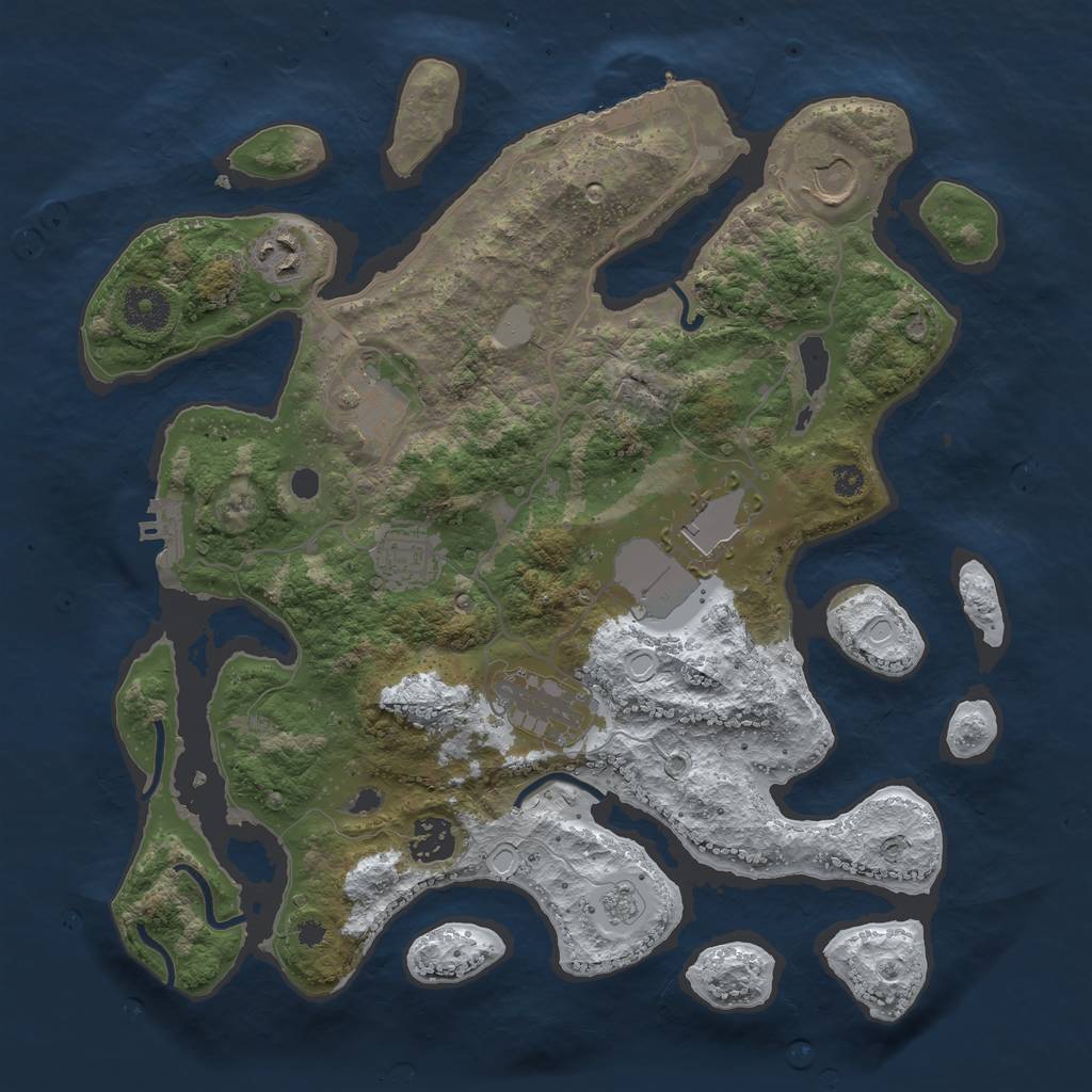 Rust Map: Procedural Map, Size: 3500, Seed: 6070324, 15 Monuments
