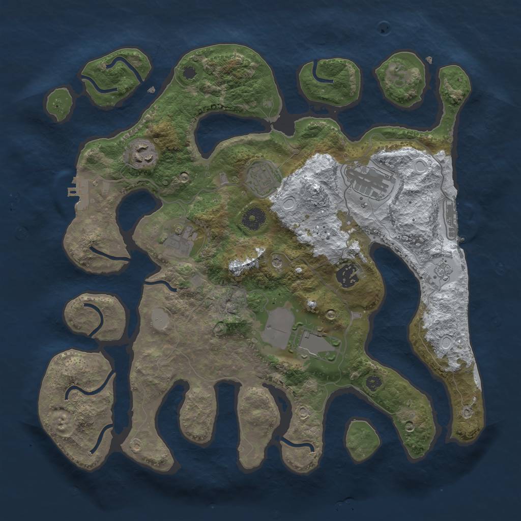Rust Map: Procedural Map, Size: 3500, Seed: 5098060, 15 Monuments