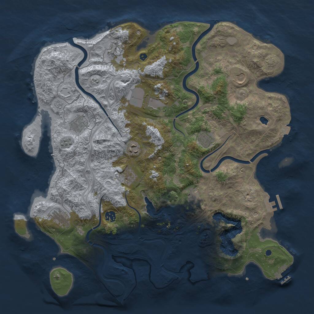 Rust Map: Procedural Map, Size: 4300, Seed: 72, 17 Monuments