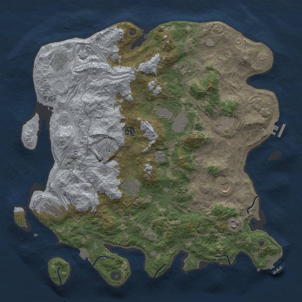 Rust Map: Procedural Map, Size: 4300, Seed: 72, 17 Monuments