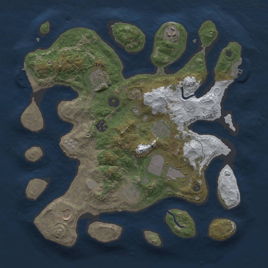 Rust Map: Procedural Map, Size: 3550, Seed: 976126, 17 Monuments