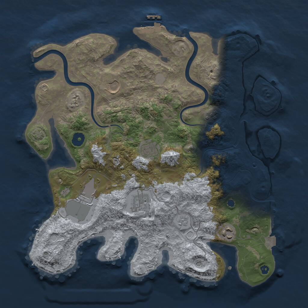 Rust Map: Procedural Map, Size: 3500, Seed: 612367, 11 Monuments