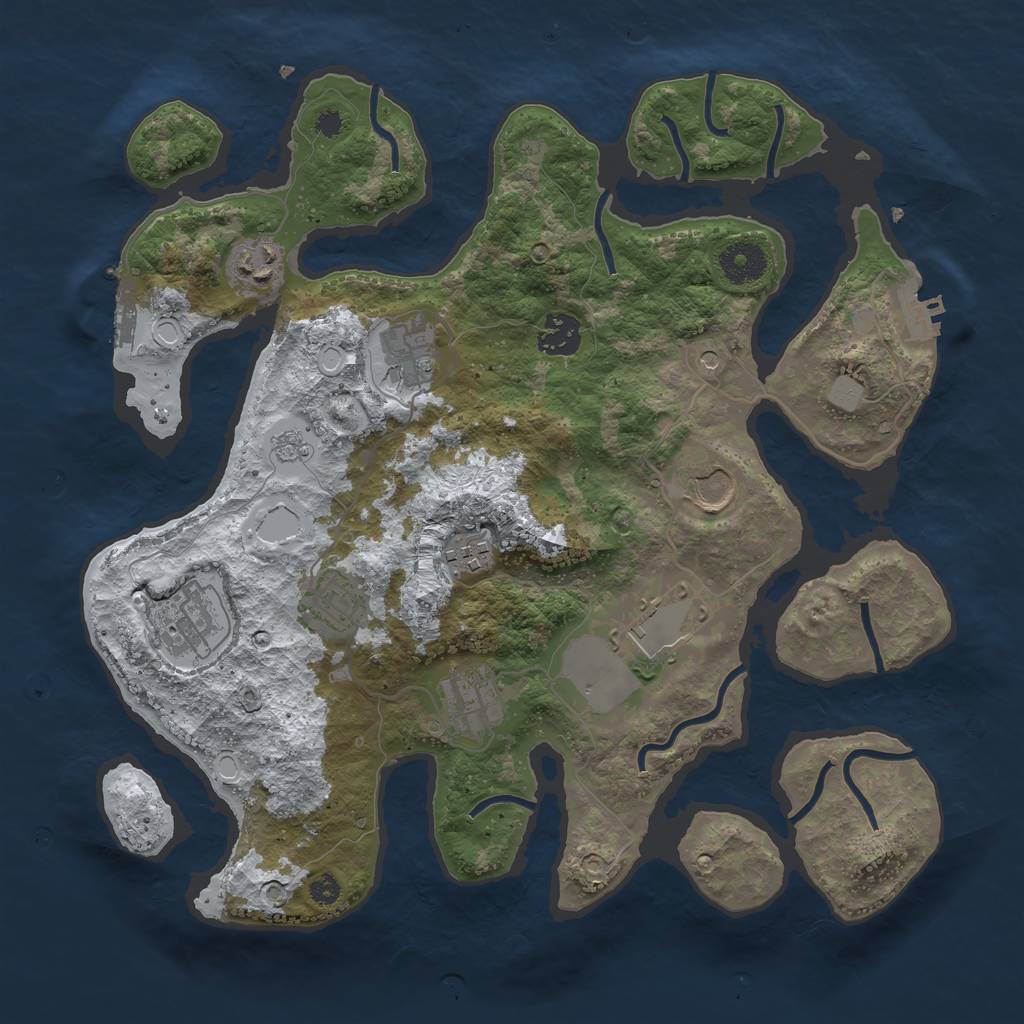 Rust Map: Procedural Map, Size: 3500, Seed: 1620319, 18 Monuments