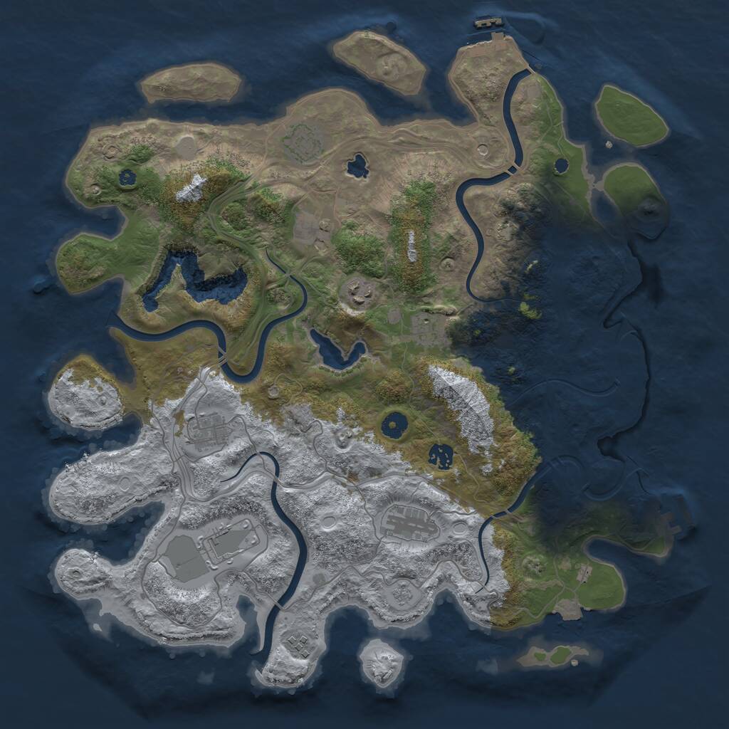 Rust Map: Procedural Map, Size: 4250, Seed: 2292106, 15 Monuments