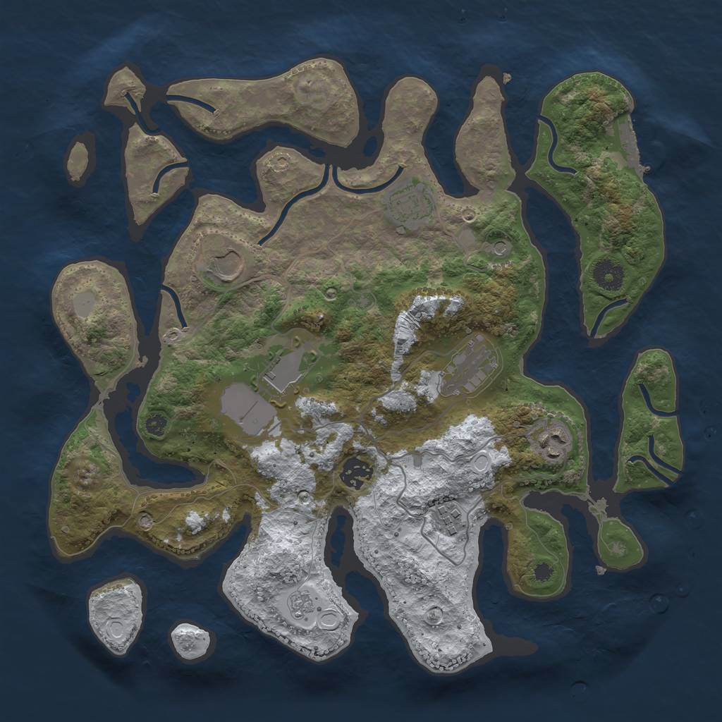 Rust Map: Procedural Map, Size: 3500, Seed: 4887208, 15 Monuments