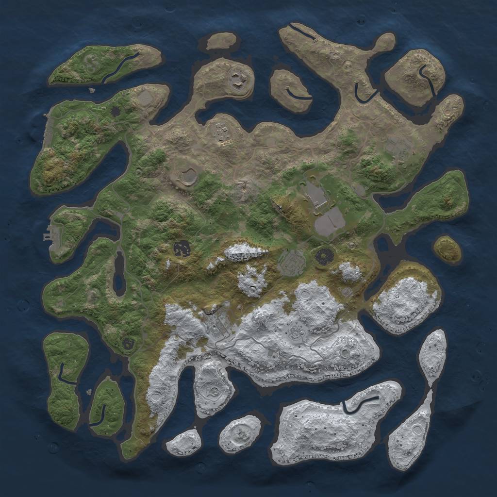 Rust Map: Procedural Map, Size: 4250, Seed: 4240058, 17 Monuments