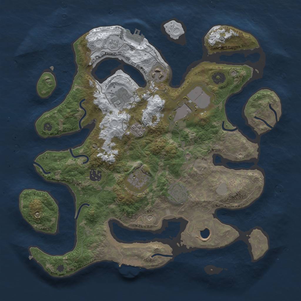 Rust Map: Procedural Map, Size: 3500, Seed: 2061241, 17 Monuments