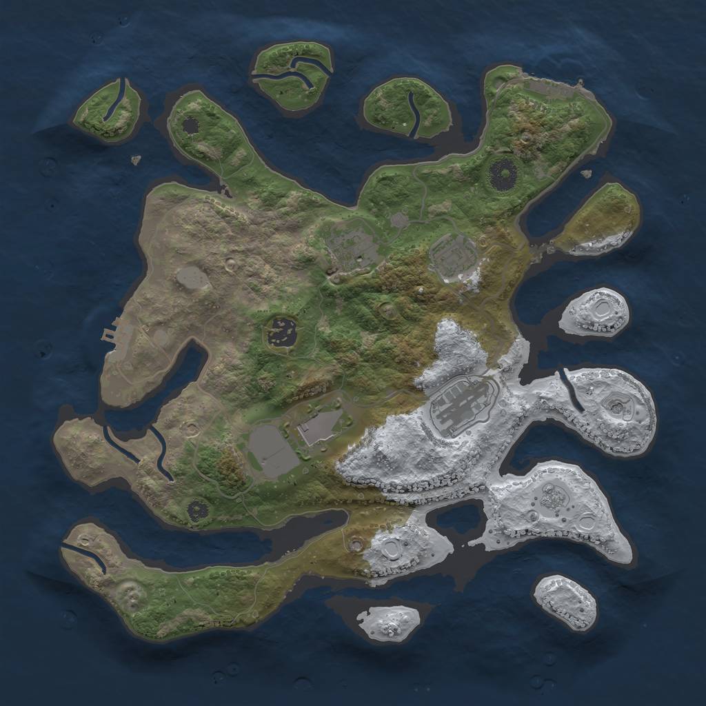 Rust Map: Procedural Map, Size: 3500, Seed: 6278846, 14 Monuments