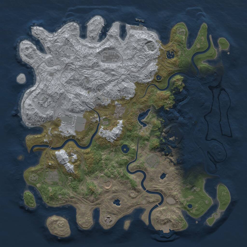 Rust Map: Procedural Map, Size: 4500, Seed: 879324, 16 Monuments