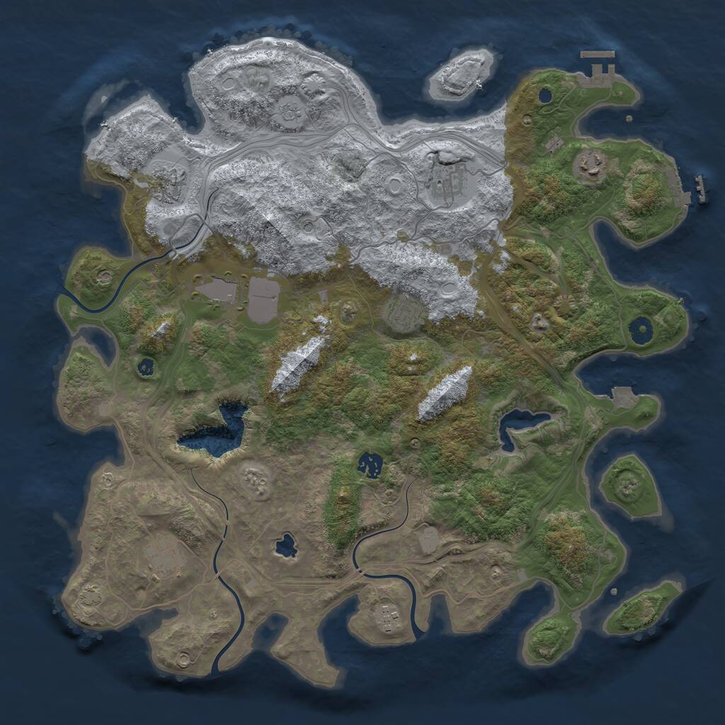 Rust Map: Procedural Map, Size: 4250, Seed: 5125956, 14 Monuments