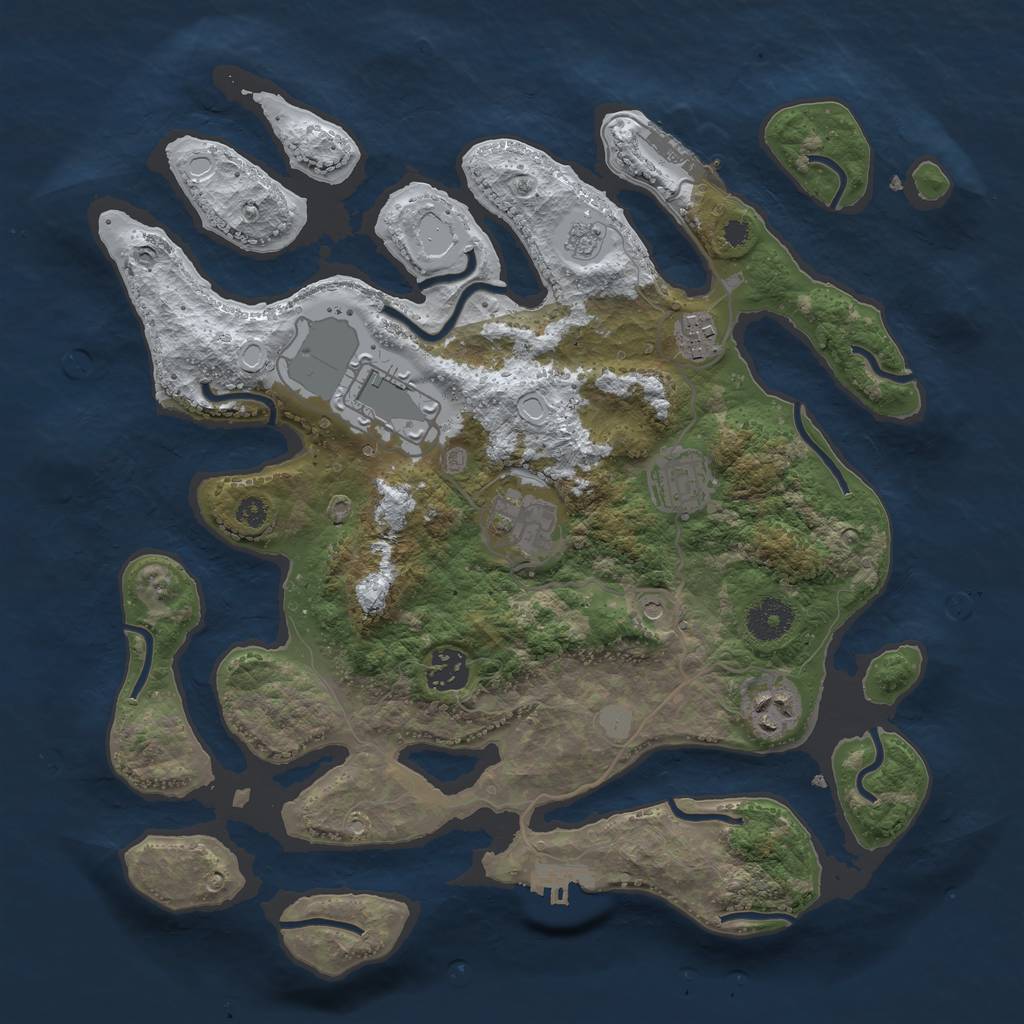 Rust Map: Procedural Map, Size: 3500, Seed: 1957291, 15 Monuments