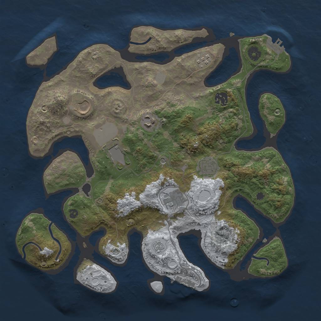 Rust Map: Procedural Map, Size: 3500, Seed: 6187170, 16 Monuments