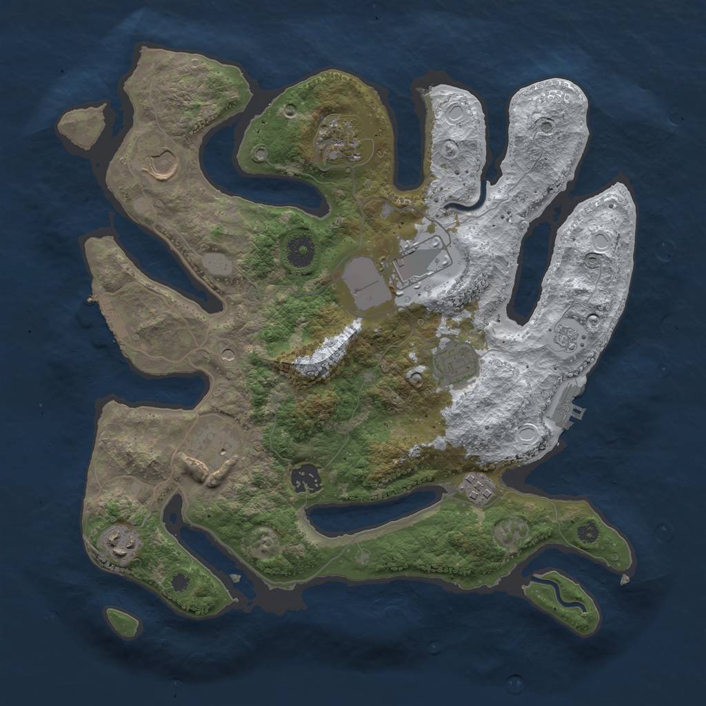 Rust Map: Procedural Map, Size: 3500, Seed: 6311112, 17 Monuments