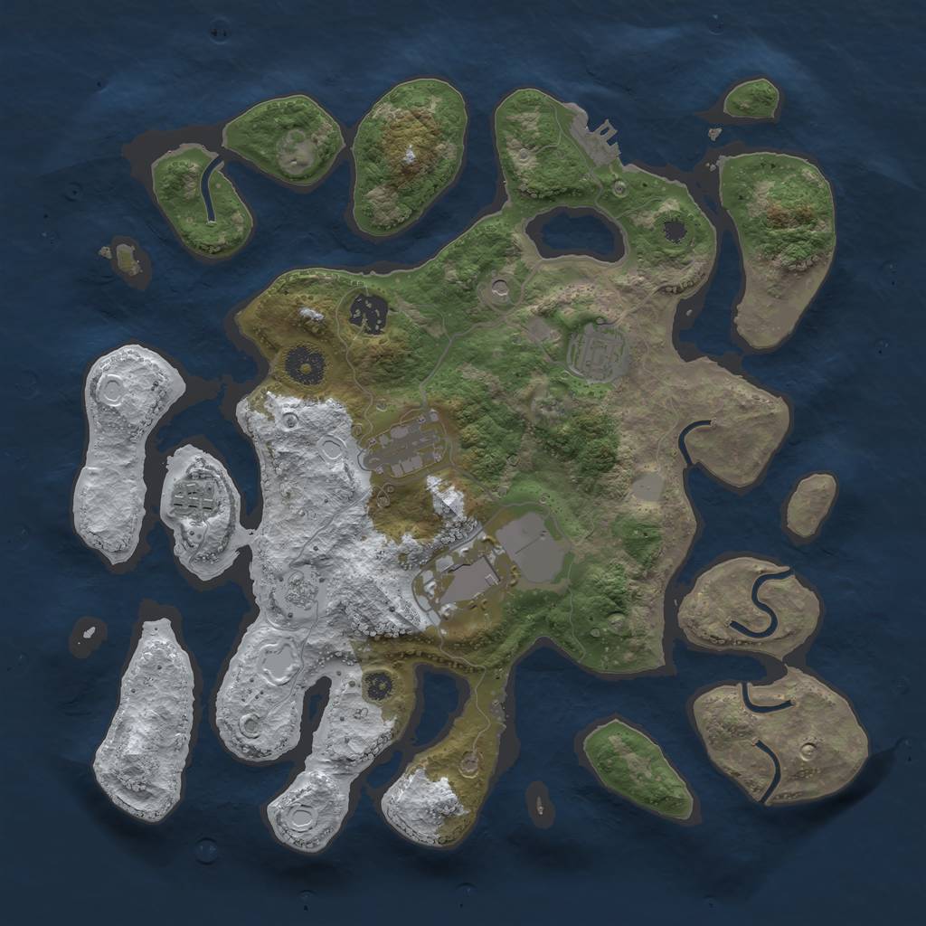 Rust Map: Procedural Map, Size: 3500, Seed: 6269411, 13 Monuments