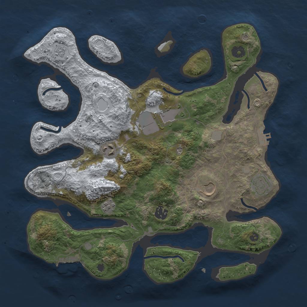 Rust Map: Procedural Map, Size: 3500, Seed: 5361096, 15 Monuments