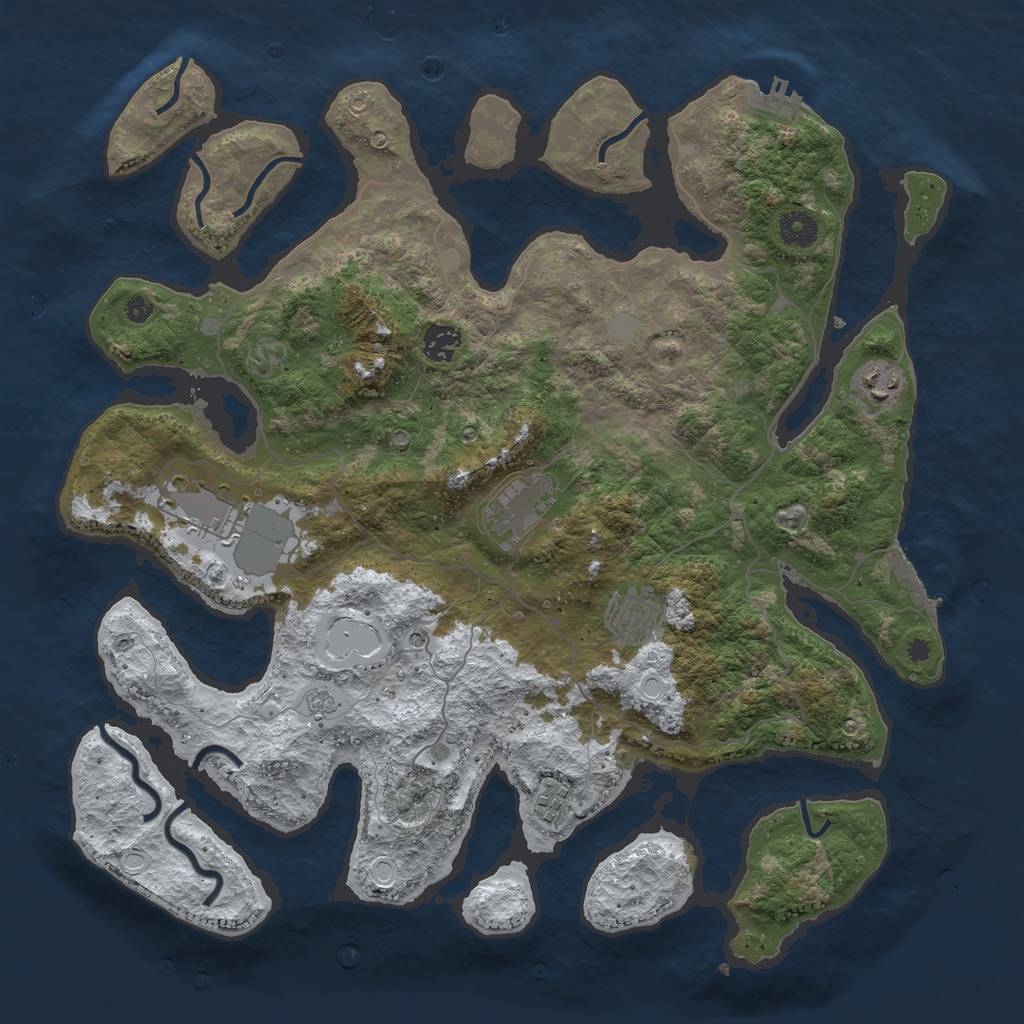 Rust Map: Procedural Map, Size: 4000, Seed: 12442, 15 Monuments